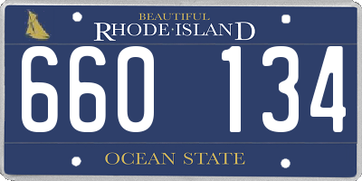 RI license plate 660134