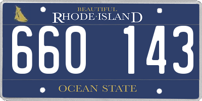 RI license plate 660143