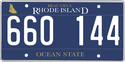 RI license plate 660144