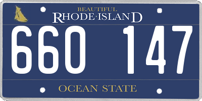 RI license plate 660147
