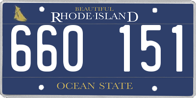 RI license plate 660151