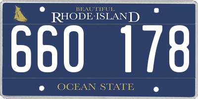 RI license plate 660178