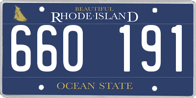 RI license plate 660191