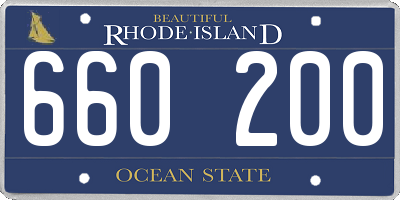 RI license plate 660200