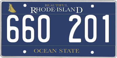 RI license plate 660201