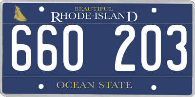 RI license plate 660203
