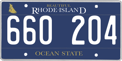 RI license plate 660204