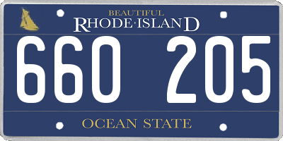 RI license plate 660205