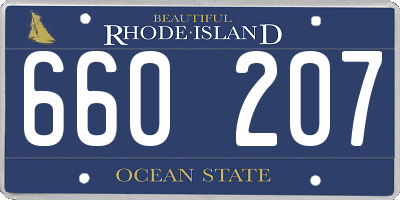 RI license plate 660207
