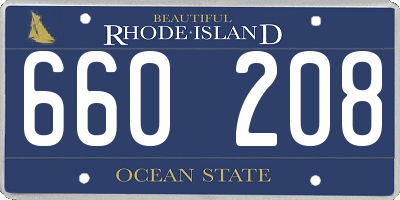 RI license plate 660208