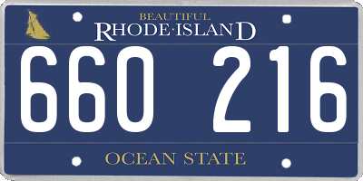 RI license plate 660216