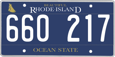 RI license plate 660217