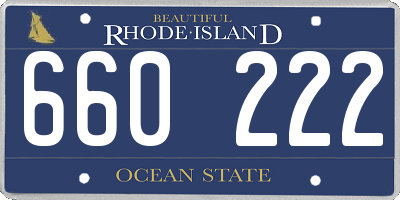 RI license plate 660222