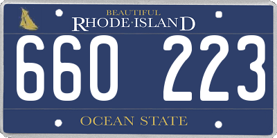 RI license plate 660223
