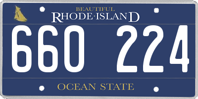 RI license plate 660224