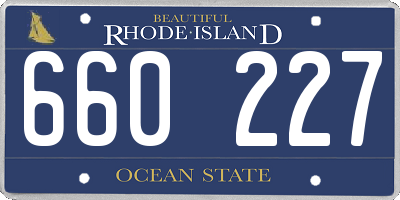 RI license plate 660227