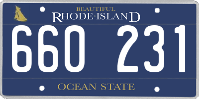 RI license plate 660231