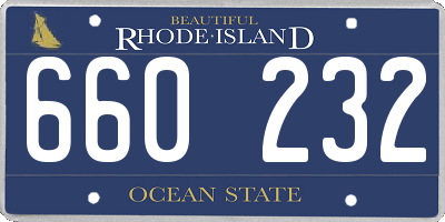 RI license plate 660232