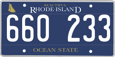 RI license plate 660233