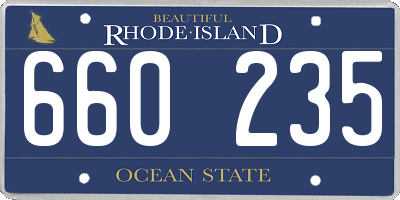 RI license plate 660235