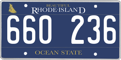 RI license plate 660236