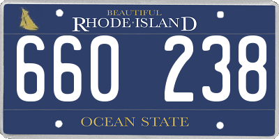 RI license plate 660238