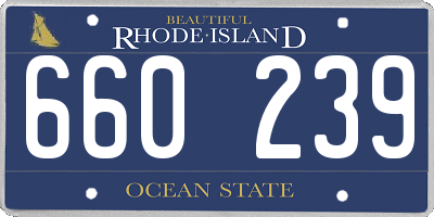 RI license plate 660239