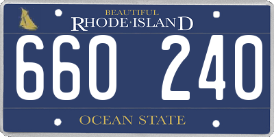 RI license plate 660240