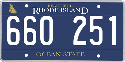 RI license plate 660251