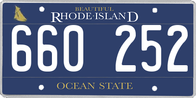 RI license plate 660252