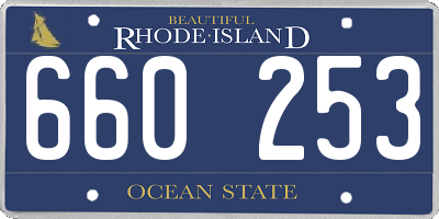 RI license plate 660253