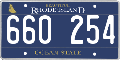 RI license plate 660254