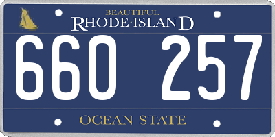 RI license plate 660257