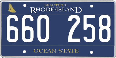 RI license plate 660258