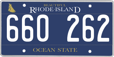 RI license plate 660262