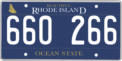 RI license plate 660266