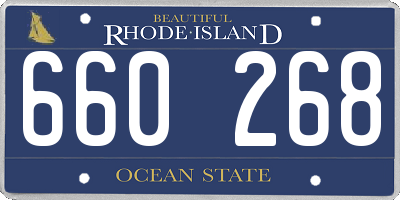 RI license plate 660268