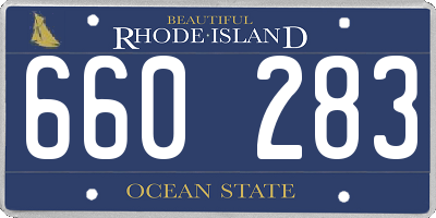 RI license plate 660283