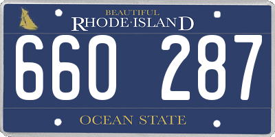 RI license plate 660287