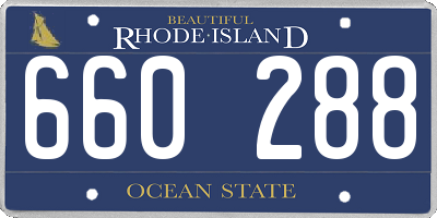 RI license plate 660288