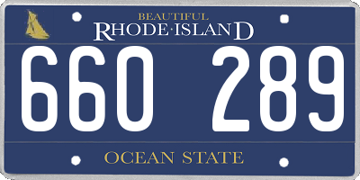 RI license plate 660289