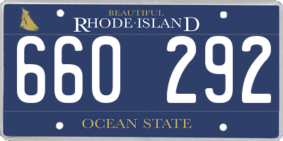 RI license plate 660292