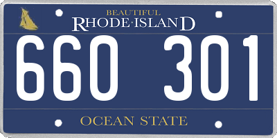 RI license plate 660301