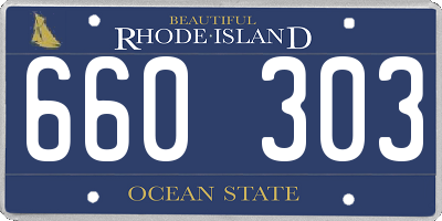 RI license plate 660303