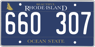 RI license plate 660307