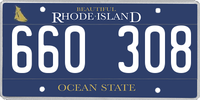 RI license plate 660308