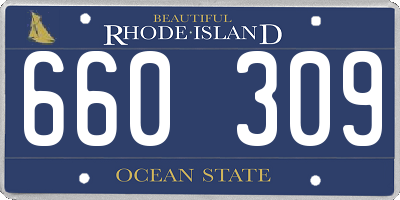 RI license plate 660309
