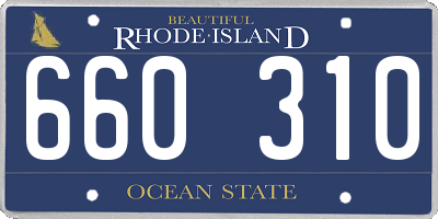 RI license plate 660310