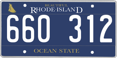 RI license plate 660312