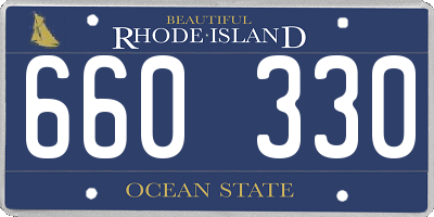 RI license plate 660330